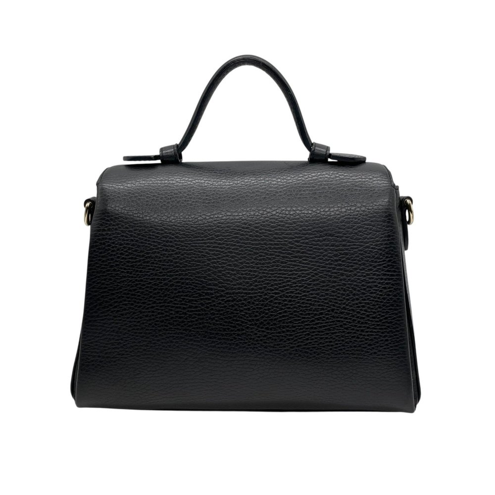 GUCCI Interlocking G 2-Way Handbag/Shoulder Bag in Black Leather with Gold Ha... - Picture 3 of 16